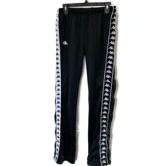 Kappa Other - Kappa Breakaway Snap Sides Logo Track Pants Size Medium Black White 90s VINTAGE